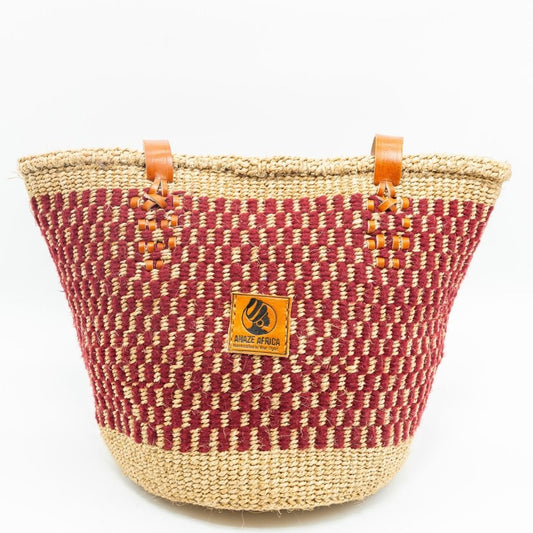 Muete Wool & Sisal Tote Bag with Zipper Closure – Handwoven Kenyan Everyday Carryall