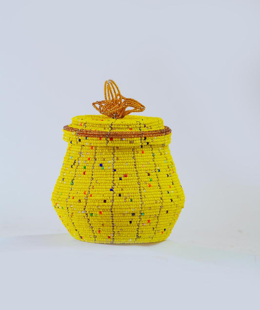Pot-Shaped Beaded Jewelry Box