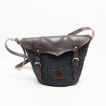 Manyanga Leather & Sisal Crossbody – Handwoven African Artisan Sling Bag