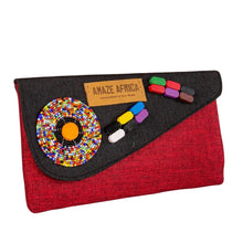 Handcrafted African Beaded Clutch Bag – Unique Ankara & Canvas Evening Purse