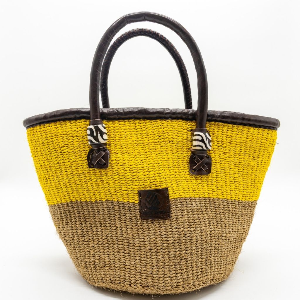 Magnolia Handwoven Sisal Tote with Leather Handles & Bone Accents – Amaze Africa