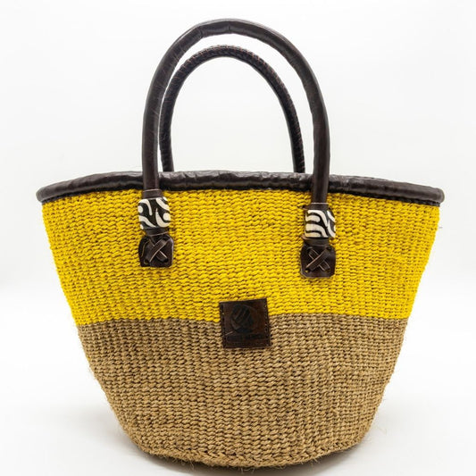 Magnolia Handwoven Sisal Tote with Leather Handles & Bone Accents – Amaze Africa