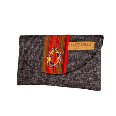 Handcrafted African Beaded Clutch Bag – Unique Ankara & Canvas Evening Purse