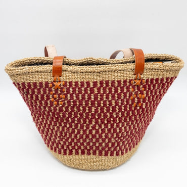 Muete Wool & Sisal Tote Bag with Zipper Closure – Handwoven Kenyan Everyday Carryall