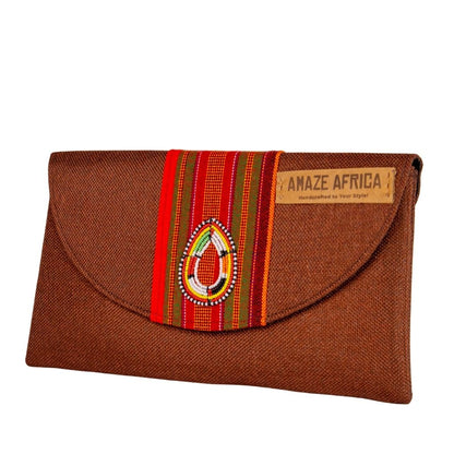 Handcrafted African Beaded Clutch Bag – Unique Ankara & Canvas Evening Purse