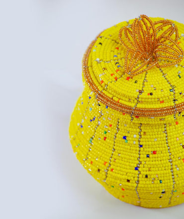 Pot-Shaped Beaded Jewelry Box