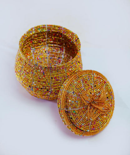 Pot-Shaped Beaded Jewelry Box