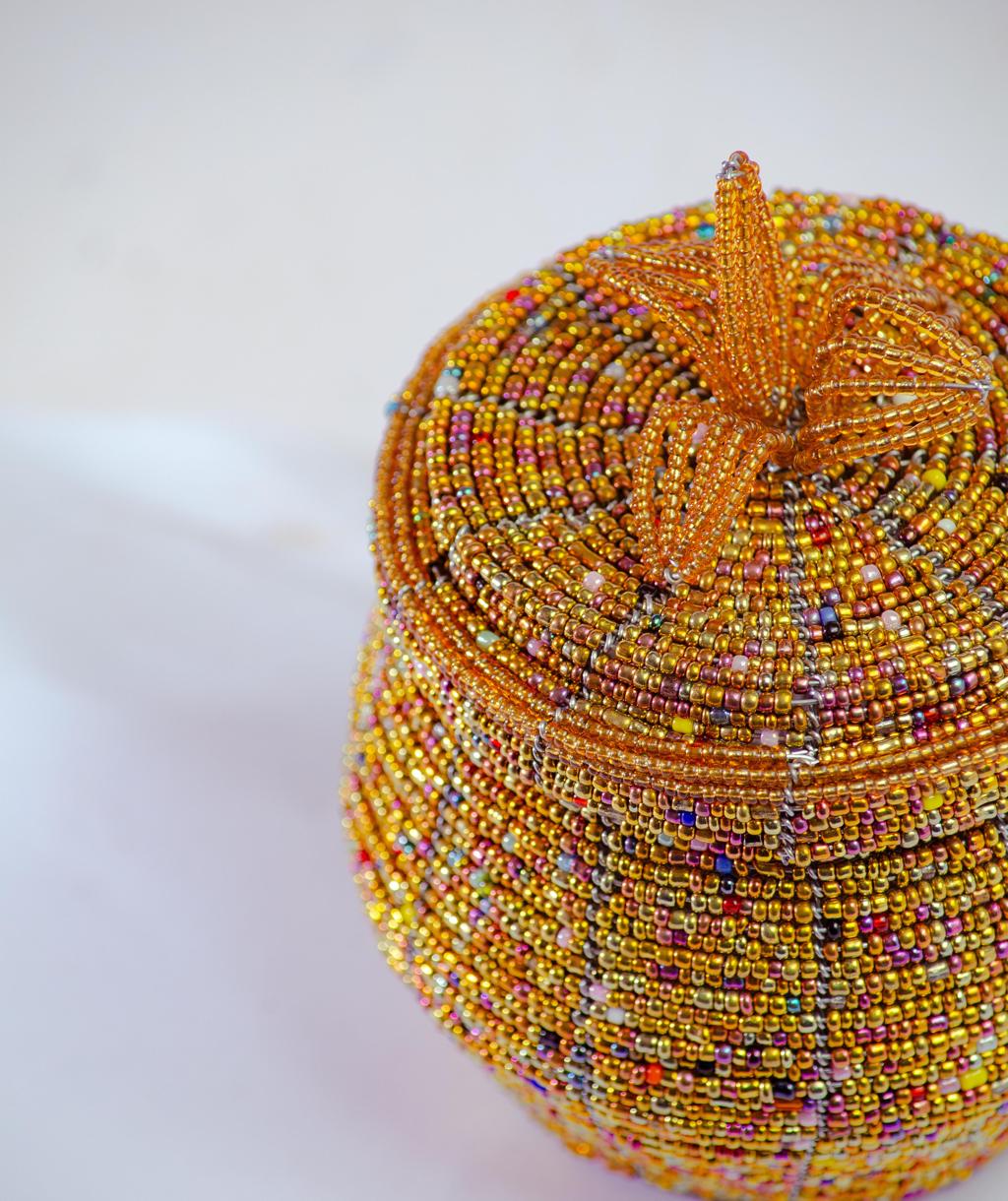 Pot-Shaped Beaded Jewelry Box