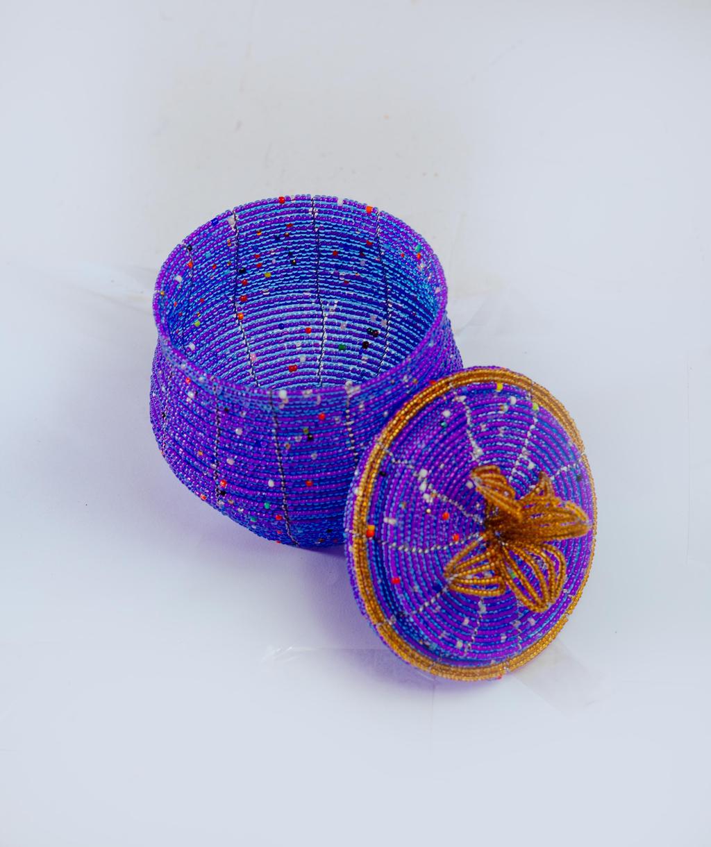 Pot-Shaped Beaded Jewelry Box