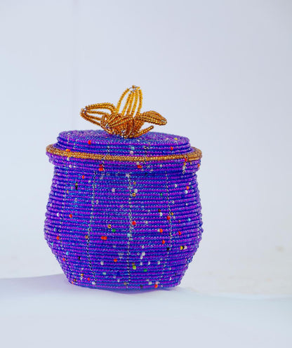 Pot-Shaped Beaded Jewelry Box