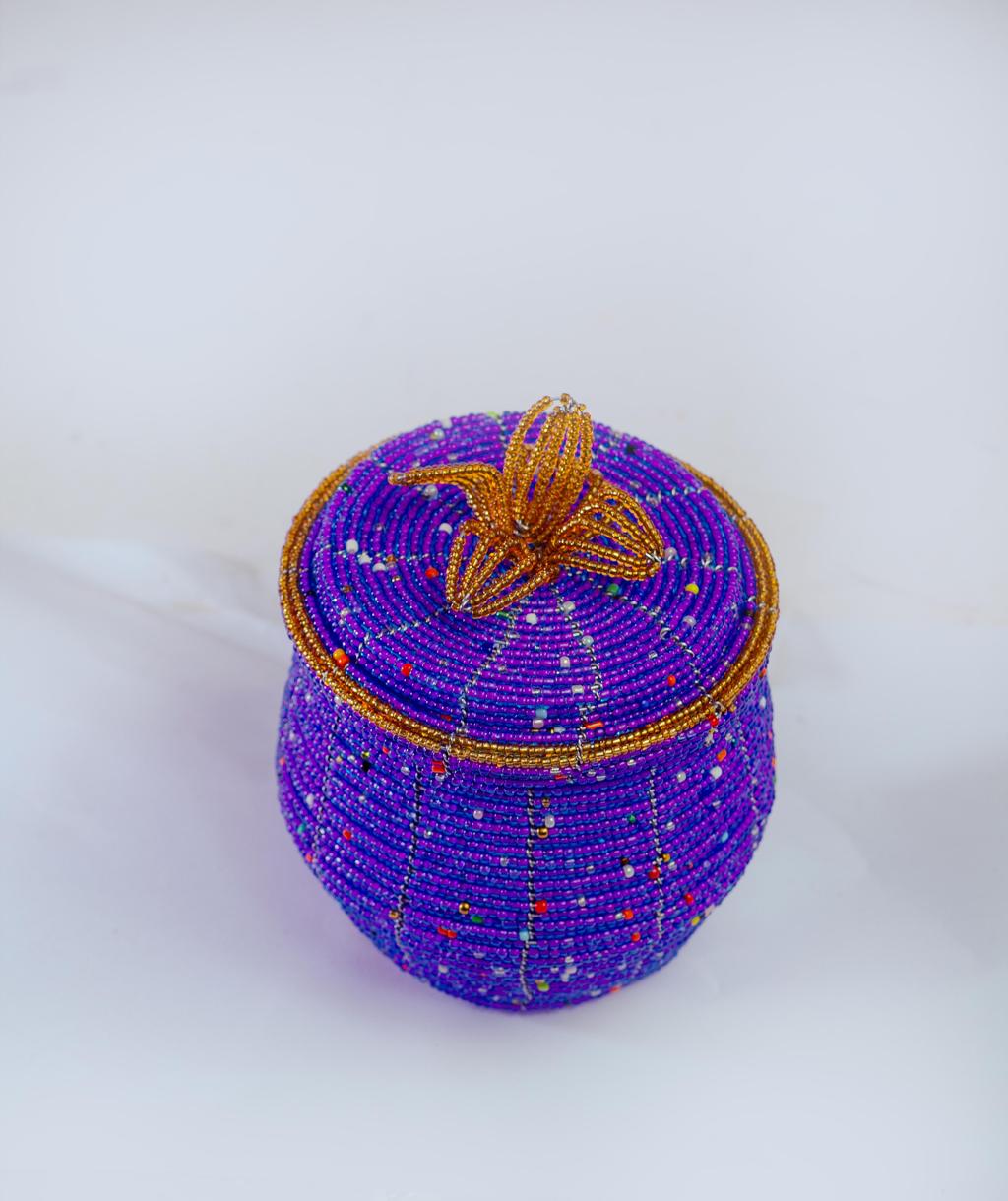 Pot-Shaped Beaded Jewelry Box