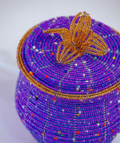Pot-Shaped Beaded Jewelry Box