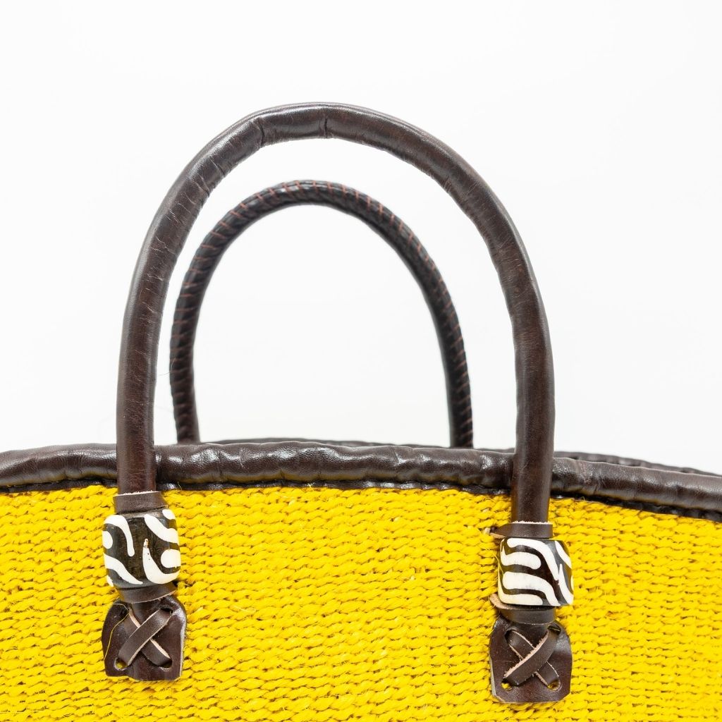 Magnolia Handwoven Sisal Tote with Leather Handles & Bone Accents – Amaze Africa