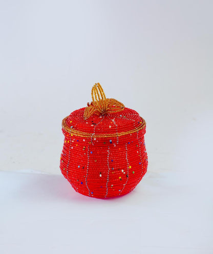 Pot-Shaped Beaded Jewelry Box