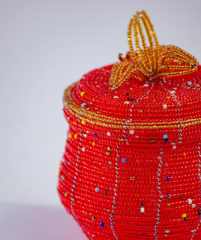 Pot-Shaped Beaded Jewelry Box