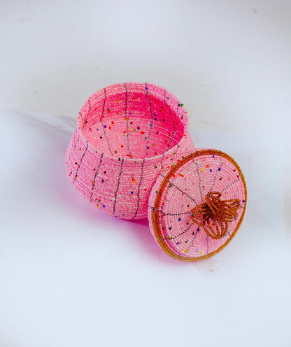 Pot-Shaped Beaded Jewelry Box