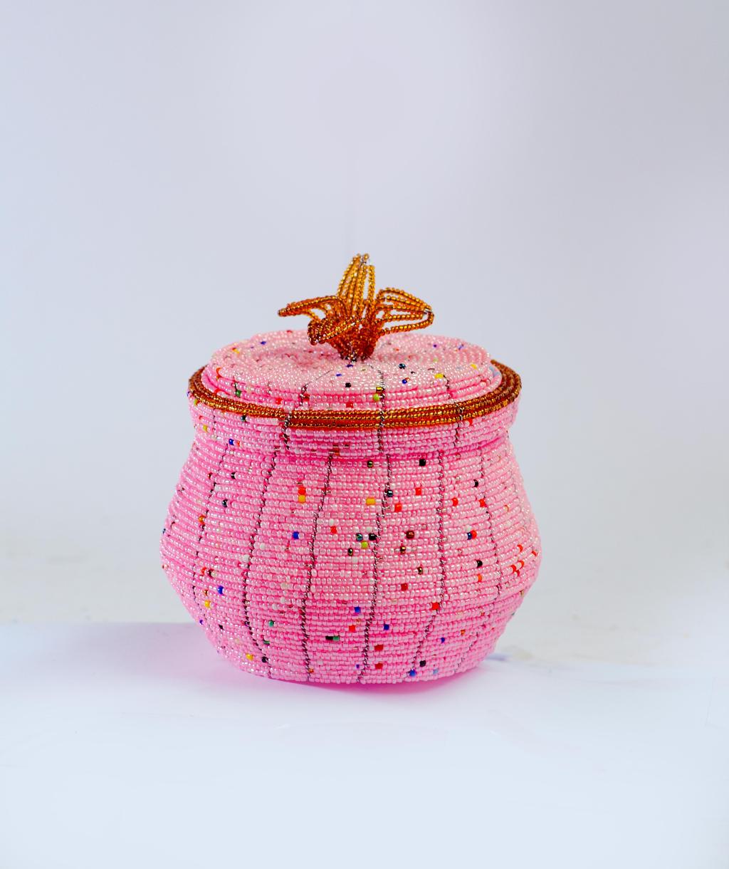 Pot-Shaped Beaded Jewelry Box
