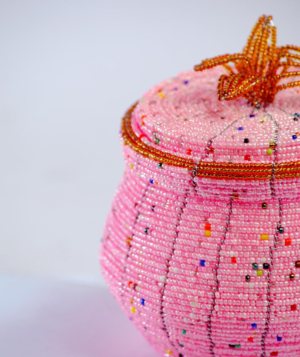 Pot-Shaped Beaded Jewelry Box