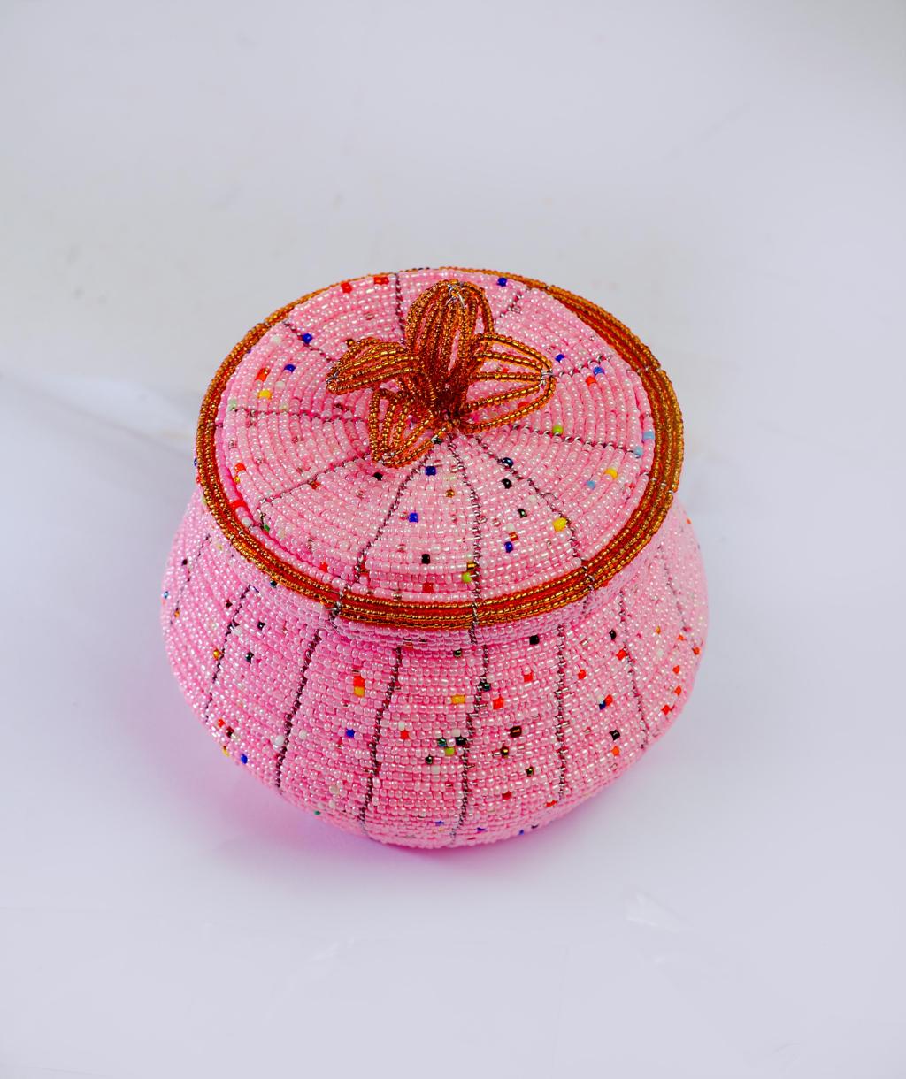 Pot-Shaped Beaded Jewelry Box