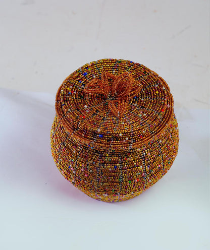 Pot-Shaped Beaded Jewelry Box