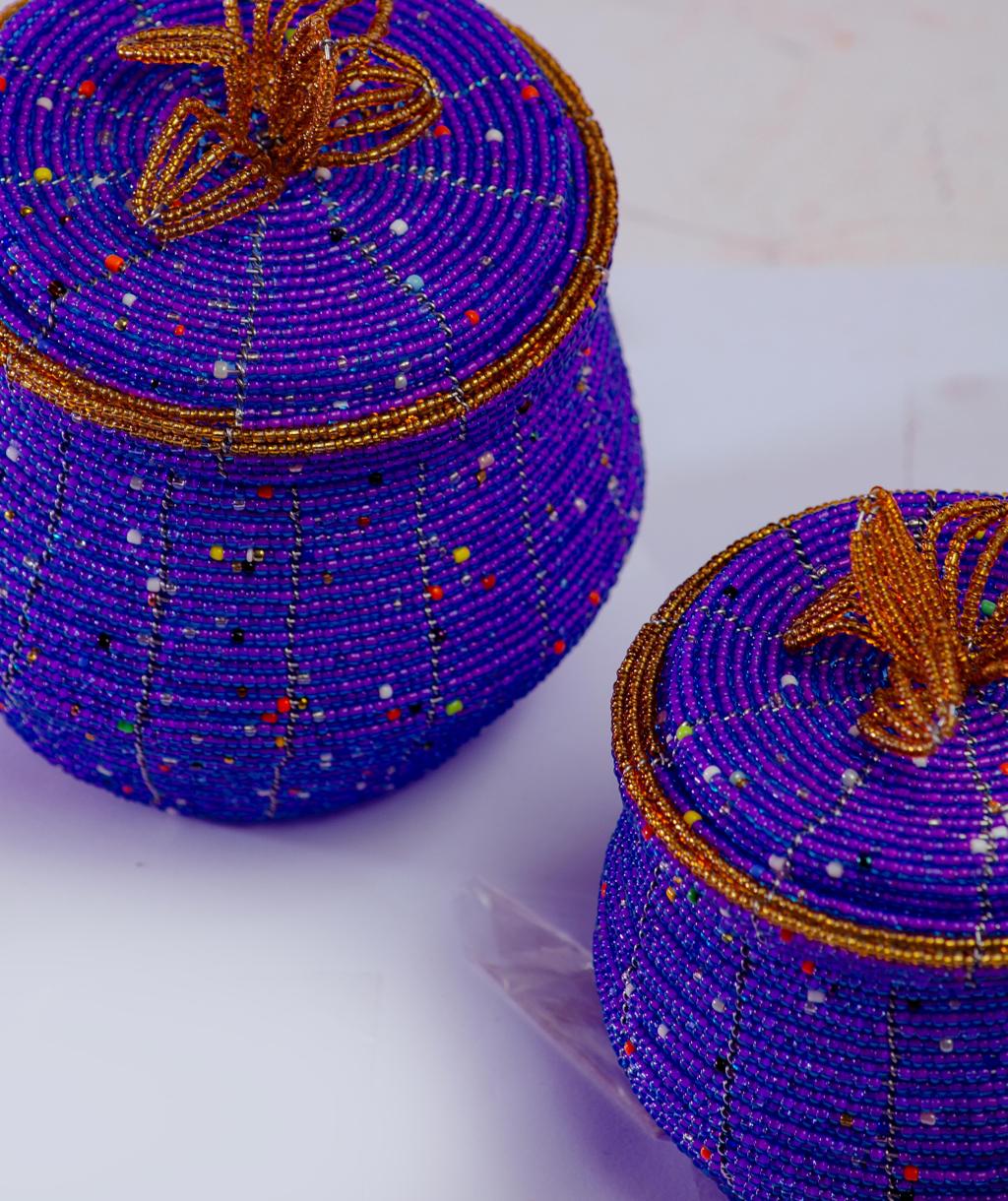 Pot-Shaped Beaded Jewelry Box