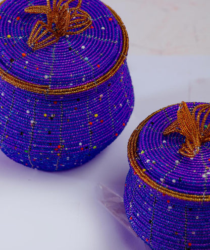 Pot-Shaped Beaded Jewelry Box