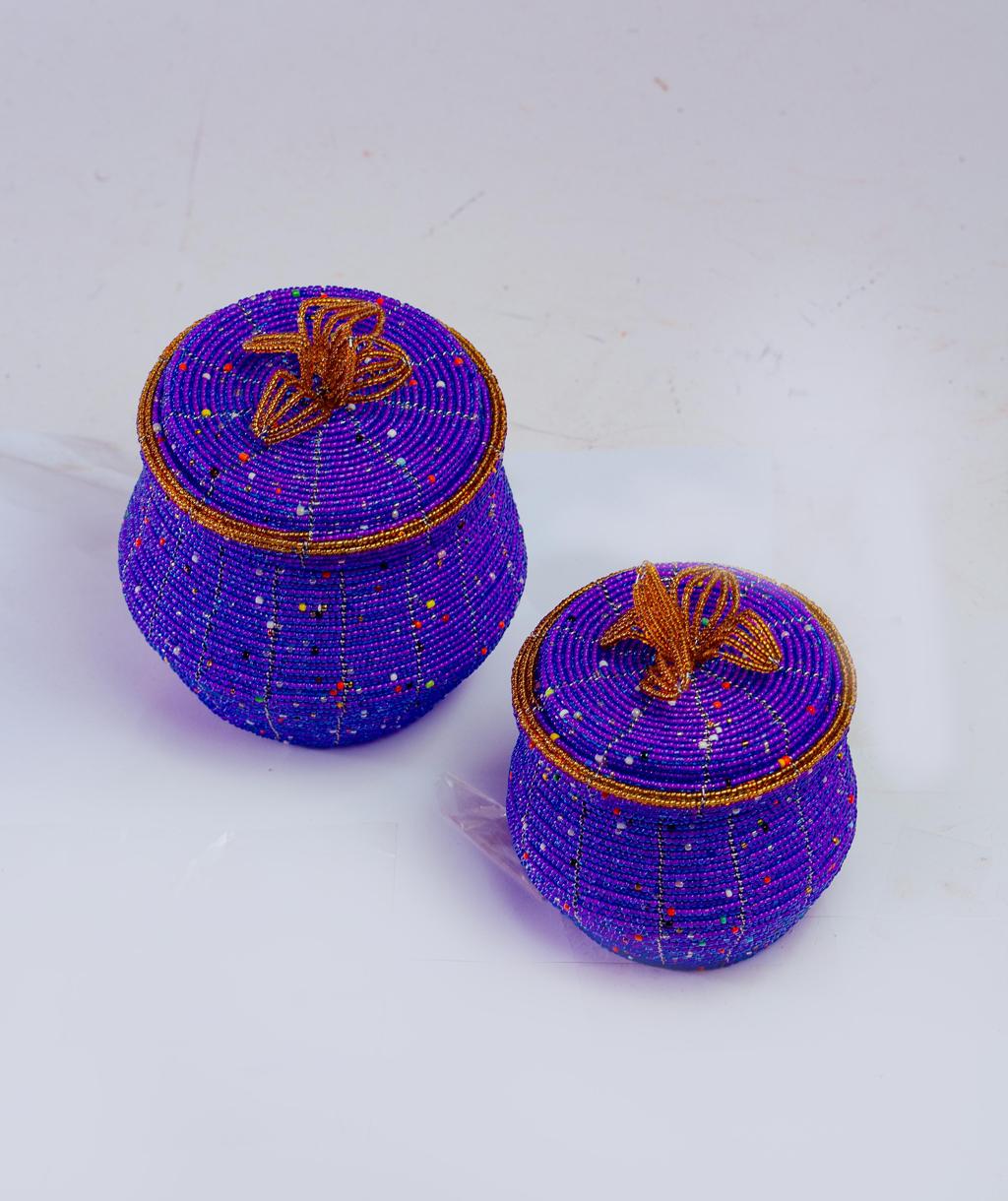 Pot-Shaped Beaded Jewelry Box